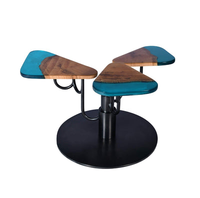 Wood & Ocean Blue Epoxy Tree Table