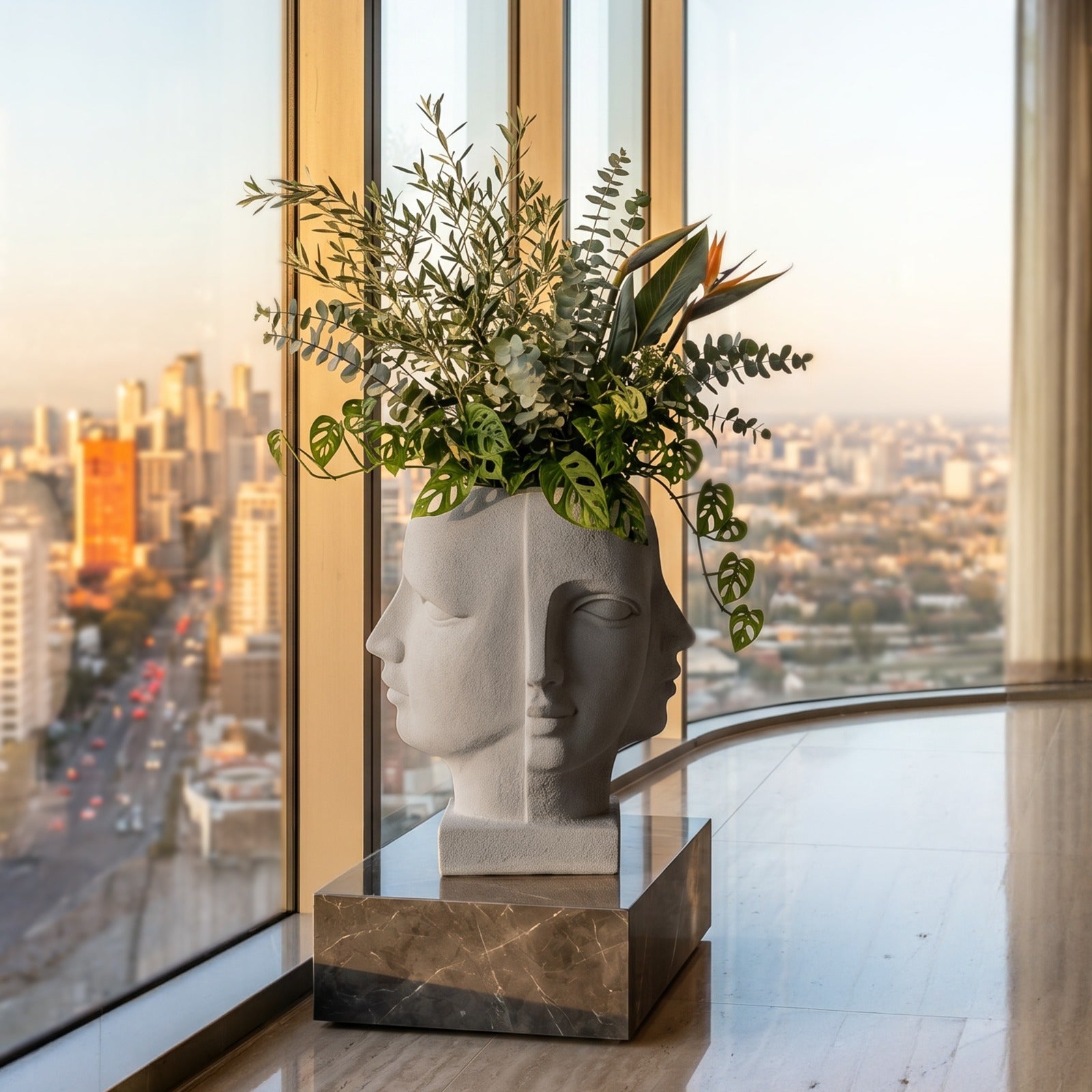 Dual Muse Planter (Grey) - Large (78.7cm)
