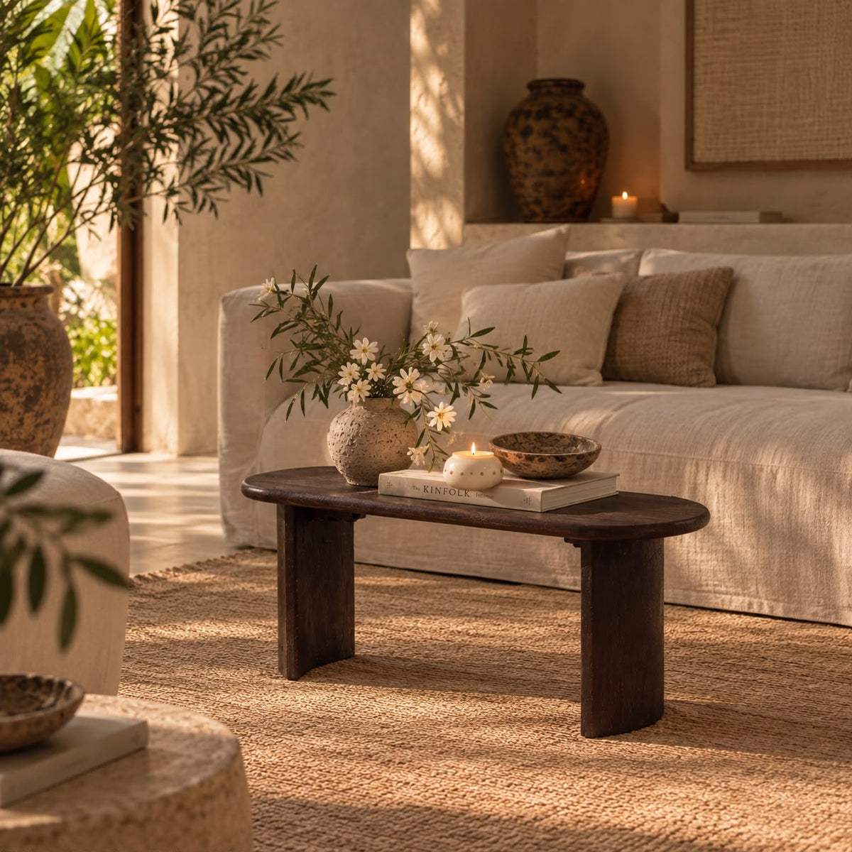 Brown Ozzy Wooden Bench/Centre Table
