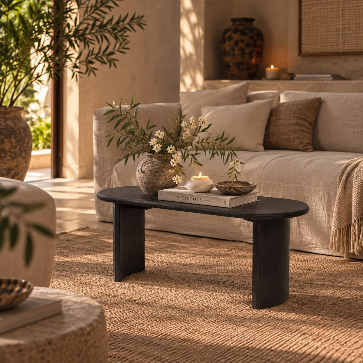 Black Ozzy Wooden Bench/Centre Table