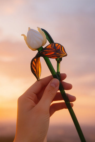 Venetian Rose Glass Flower