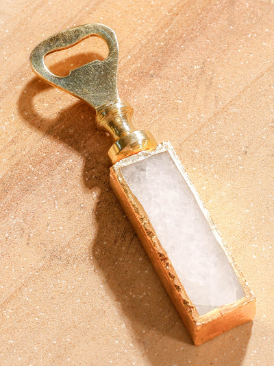 Bottle Opener - Semi Precious Stone - White Quartz