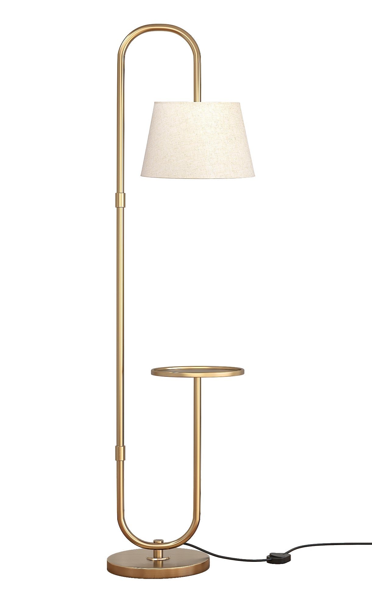Modern Shelf Floor Lamp (5 ft) – Brass Antique