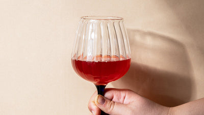 Ribbed Goblet Wine Glass - Blue