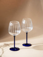 Ribbed Goblet Wine Glass Gift Box - Blue Stem