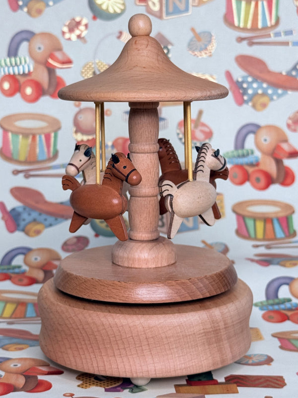 Wooden Horse Carousel Musical Decor