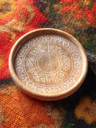 Wood Carved Small Tray Set of 2 White