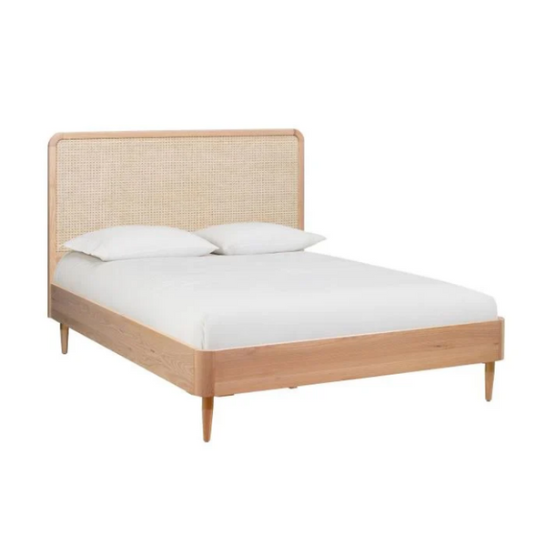 Monarch Arc Teak Wood Rattan Bed