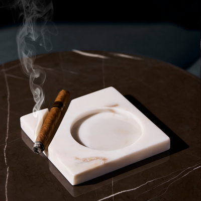 Alibi – Marble Cigar & Glass Holder