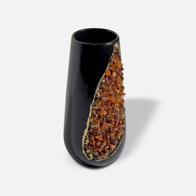 REGAN - BRASS CERAMIC STONE VASE