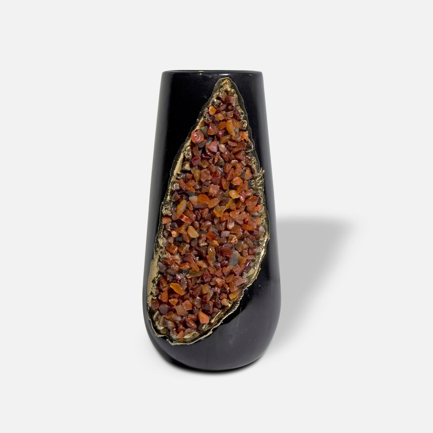 REGAN - BRASS CERAMIC STONE VASE
