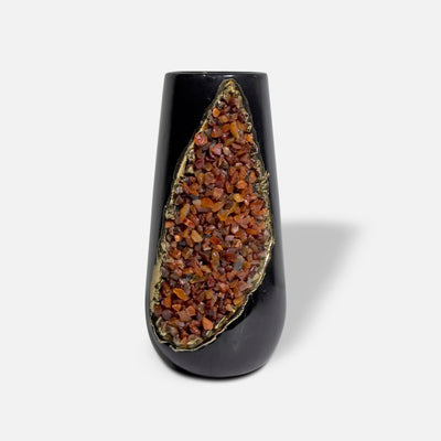 REGAN - BRASS CERAMIC STONE VASE