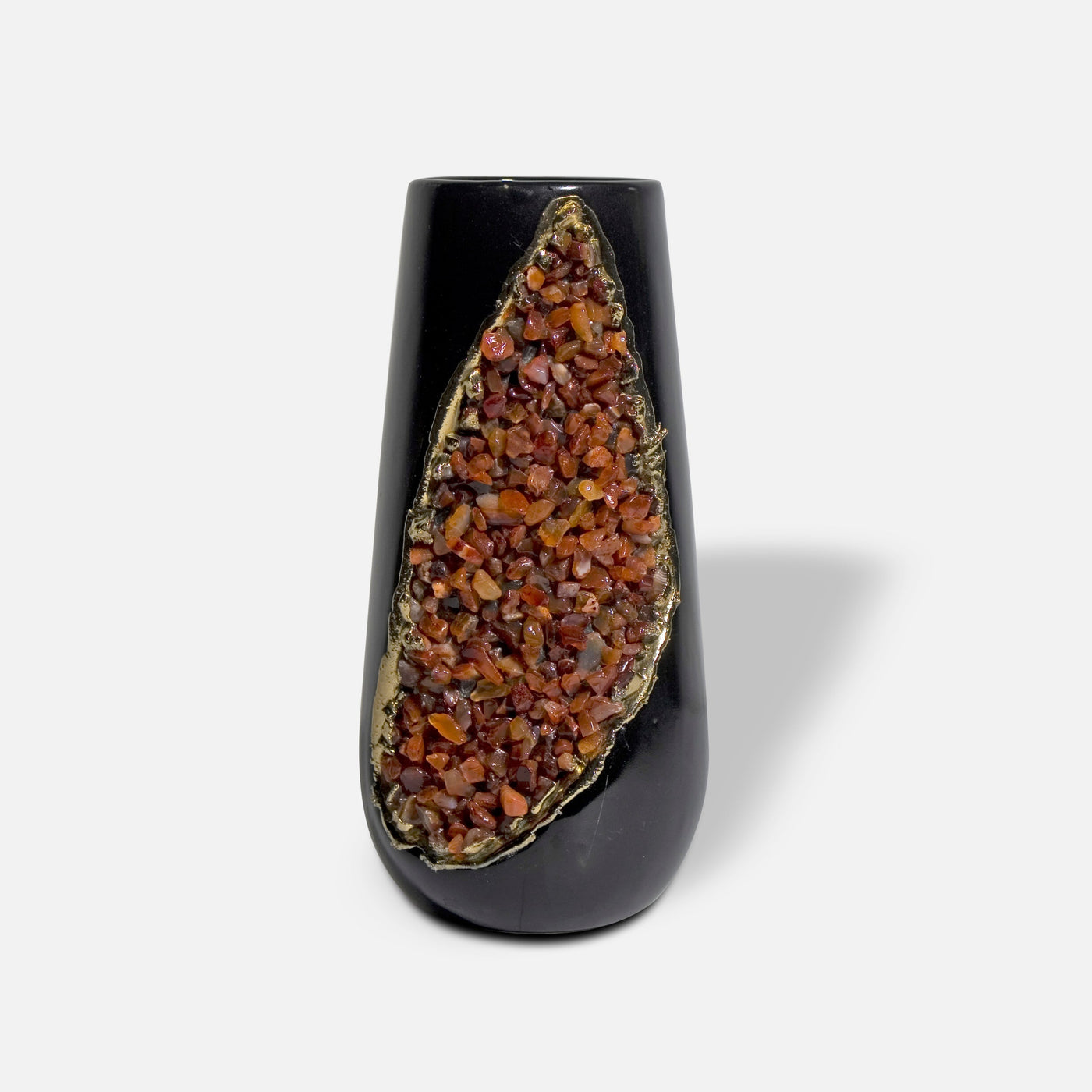 REGAN - BRASS CERAMIC STONE VASE