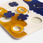 NATSUMI KNOTS - NATSUMI IVORYBLUE YELLOW MARBLE TIC TAC TOE GAME DECOR