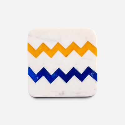 ANNA SPRITZ - IVORY MUTI MARBLE COASTER