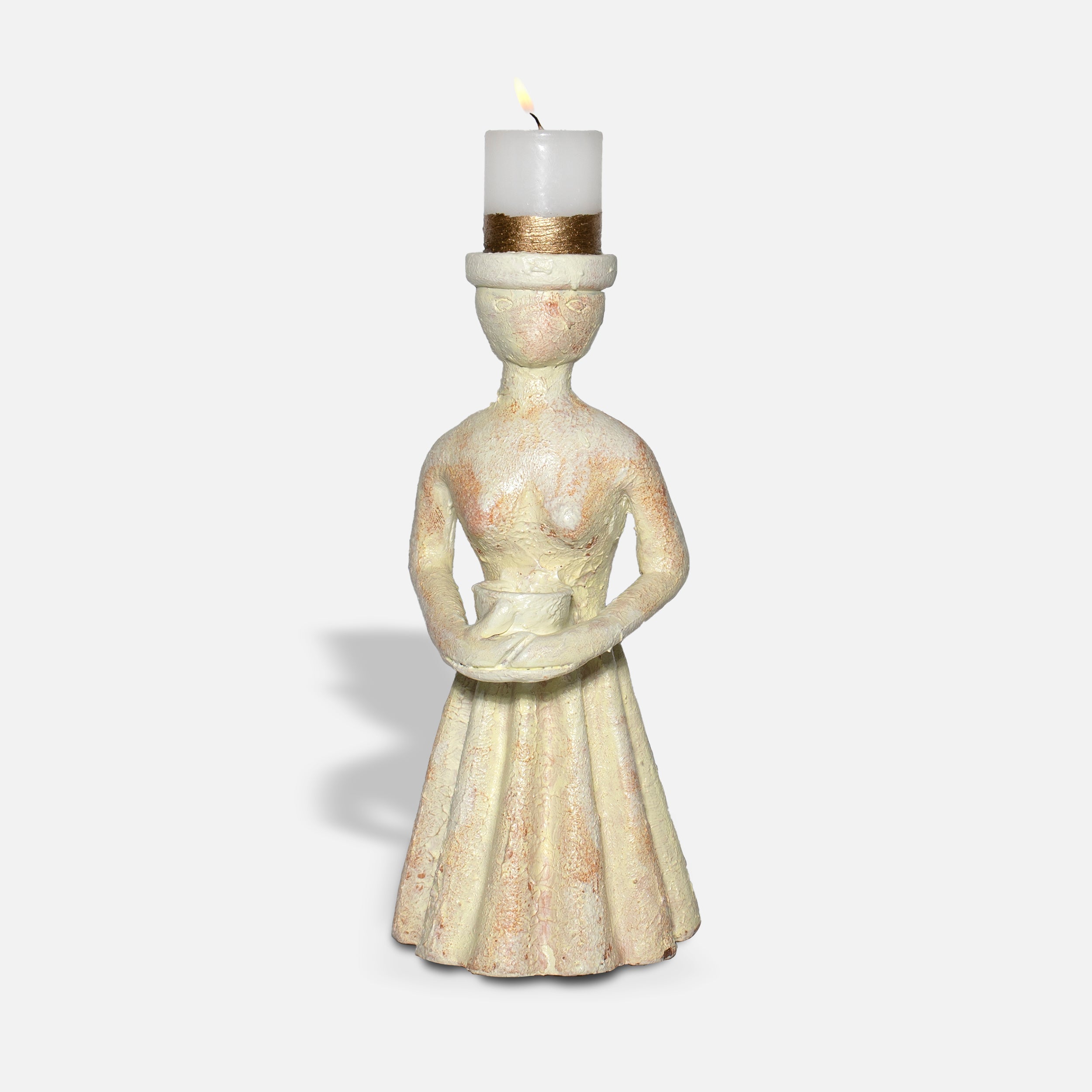 TERRE CUITE - IVORY TERRACOTA DECOR OBJECTS SET OF 2