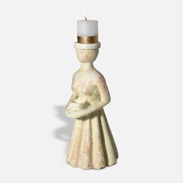TERRE CUITE - IVORY TERRACOTA DECOR OBJECTS SET OF 2