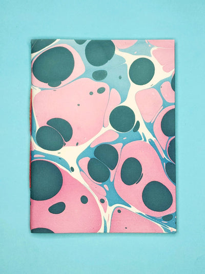 A5 Ebru Softcover Notebook Blue & Pink