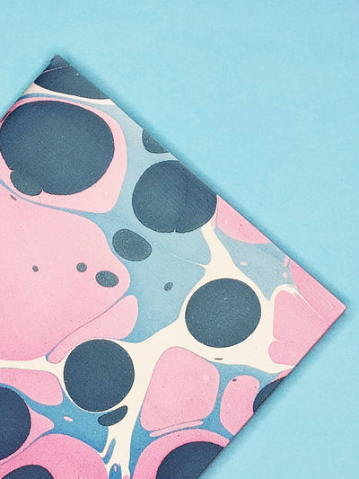 A5 Ebru Softcover Notebook Blue & Pink