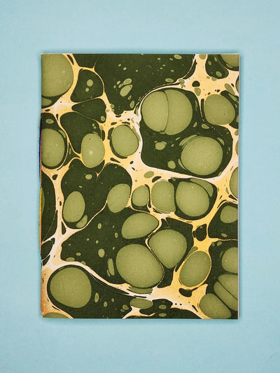 A5 Ebru Softcover Notebook Emerald