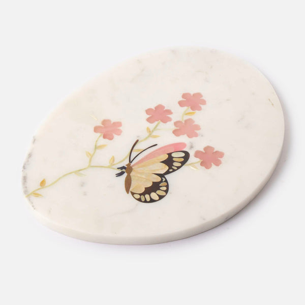 FLIPPER OVAL - MARBLE IVORY MULTICOLOR PLATTER