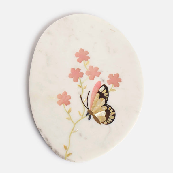 FLIPPER OVAL - MARBLE IVORY MULTICOLOR PLATTER