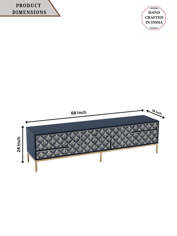 Inlay Media Unit with Drawers - Sunstrike