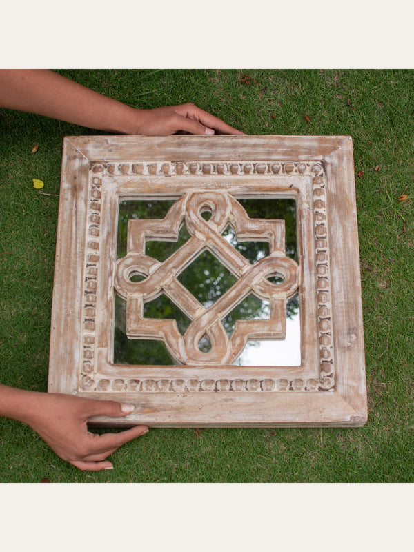 Aasma Wooden Carved Wall Mirror