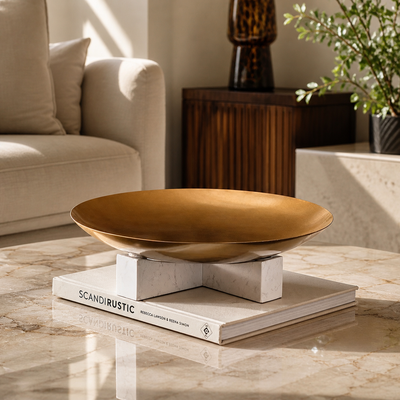 Brass Tray With Marble Stand