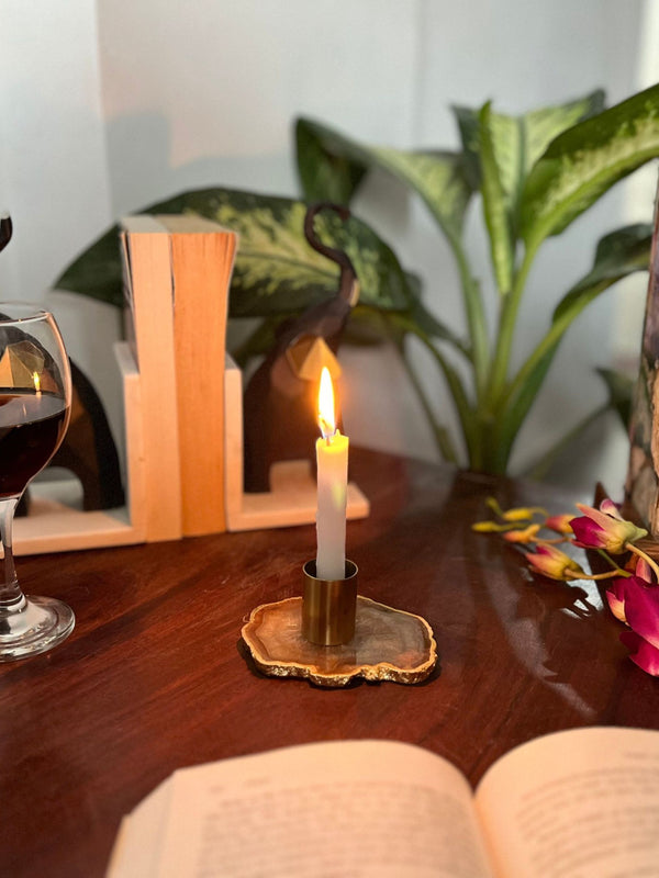 Agate Taper Candle Holder
