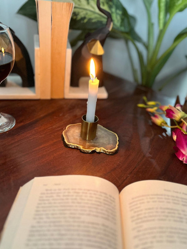 Agate Taper Candle Holder