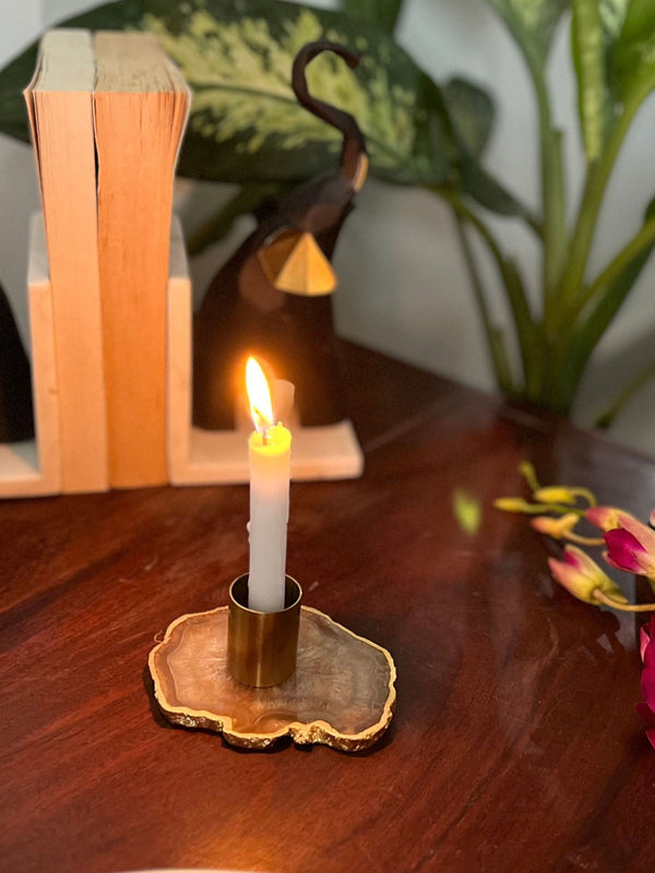 Agate Taper Candle Holder