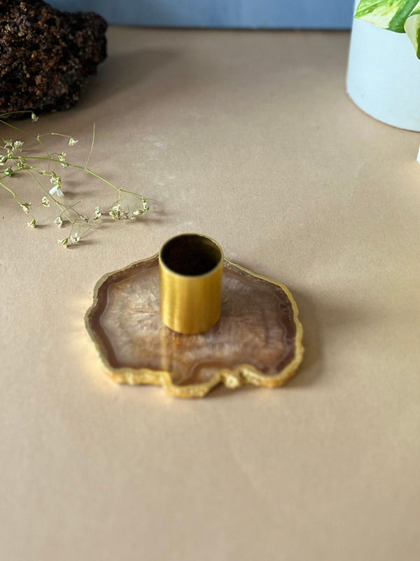 Agate Taper Candle Holder