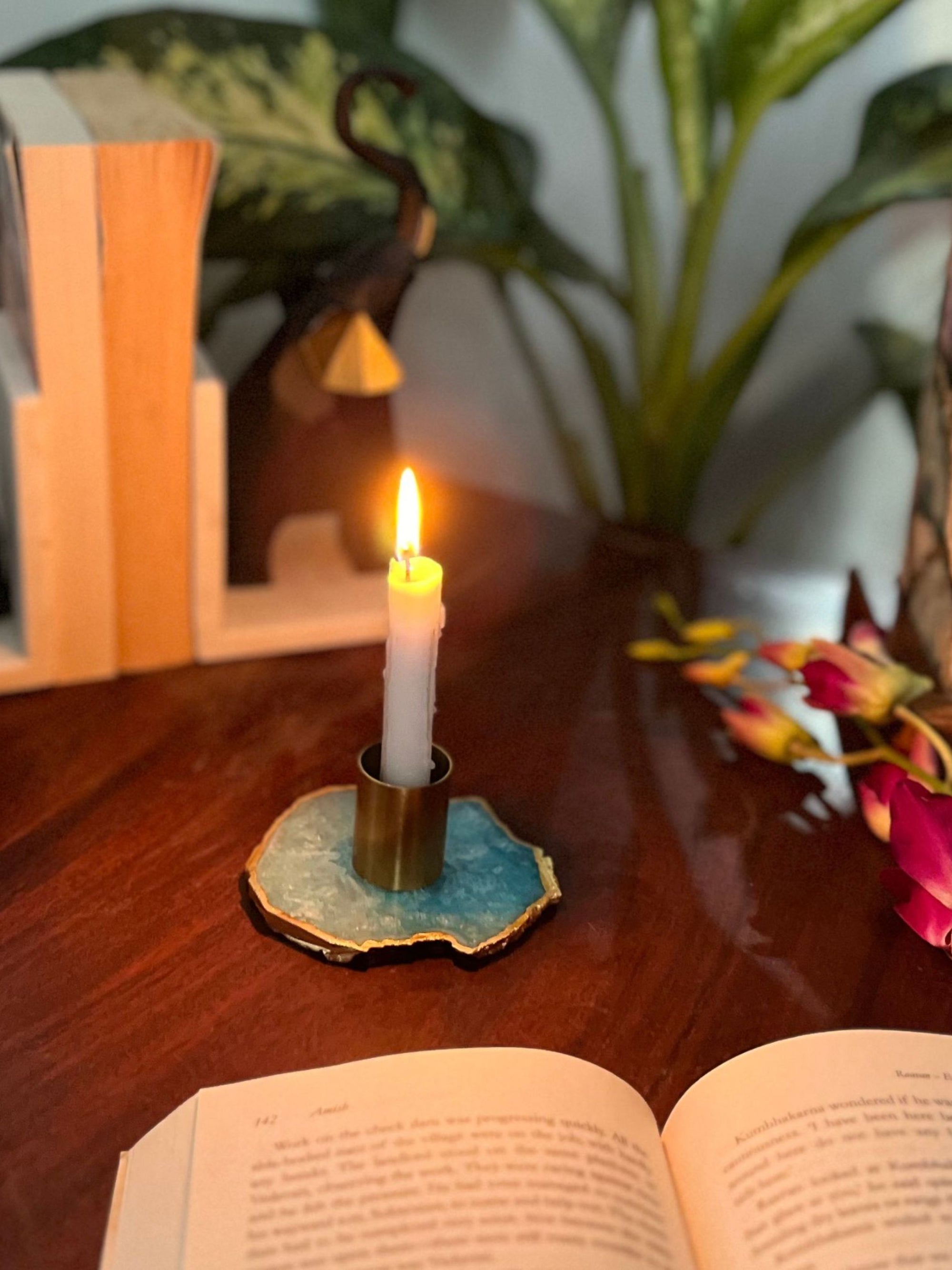Agate Taper Candle Holder