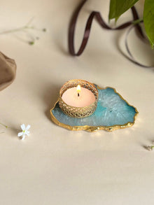 Agate Tea Light Holder Set of 2