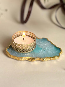 Agate Tea Light Holder Set of 2