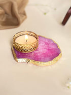 Agate Tea Light Holder Set of 2