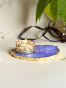 Agate Tea Light Holder Set of 2