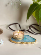 Agate Tea Light Holder Set of 2
