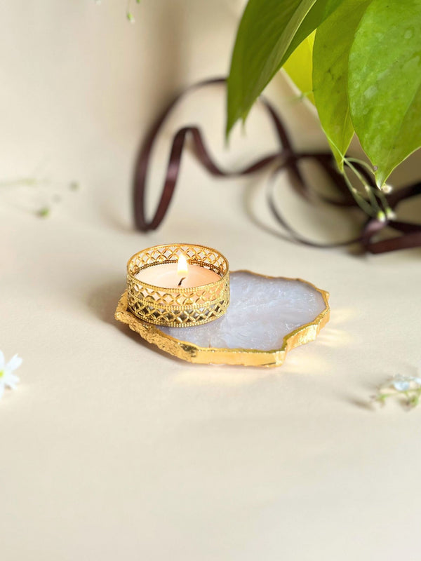 Agate Tea Light Holder Set of 2
