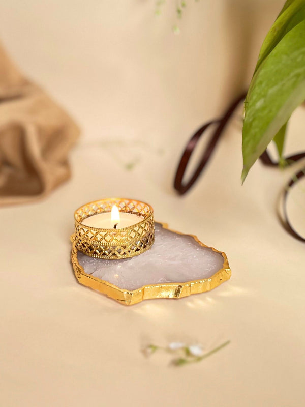 Agate Tea Light Holder Set of 2