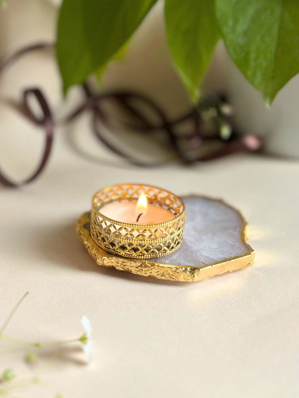 Agate Tea Light Holder Set of 2