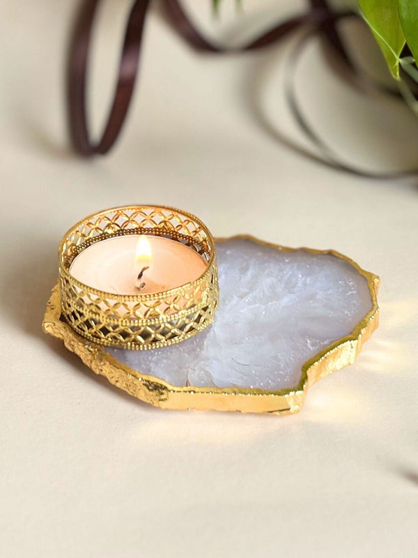 Agate Tea Light Holder Set of 2