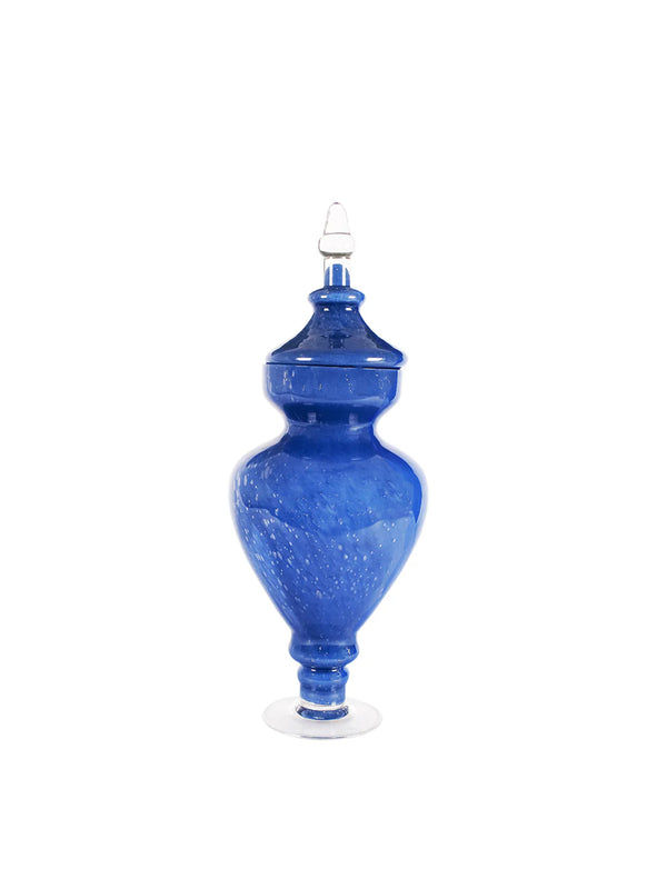 Allure Blue Vase With Lid - Short