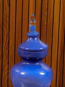 Allure Blue Vase With Lid - Short