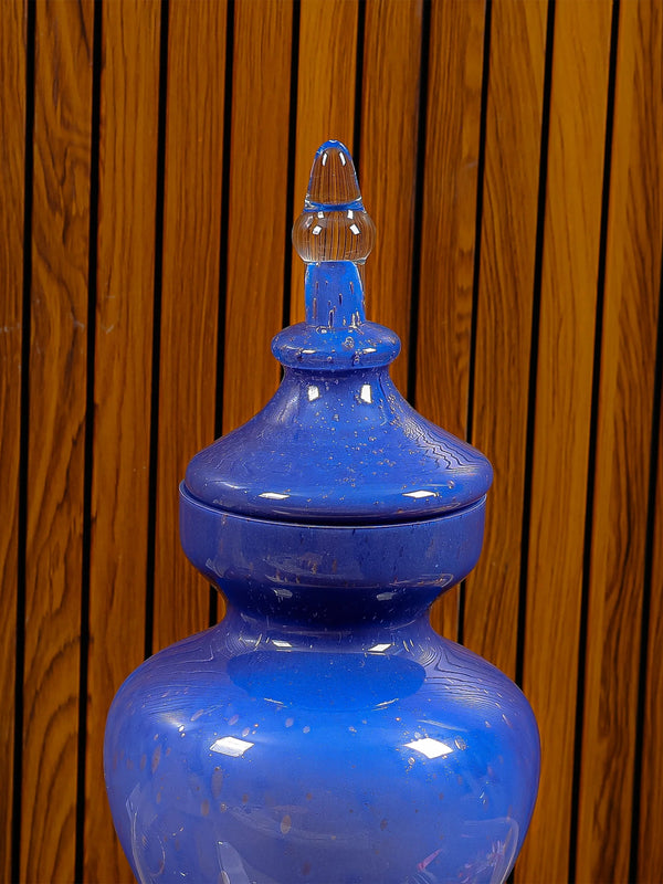 Allure Blue Vase With Lid - Short