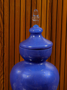 Allure Blue Vase With Lid - Tall