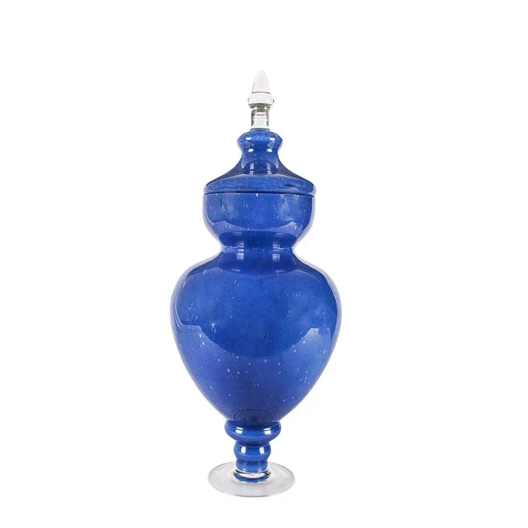 Allure Blue Vase With Lid - Tall
