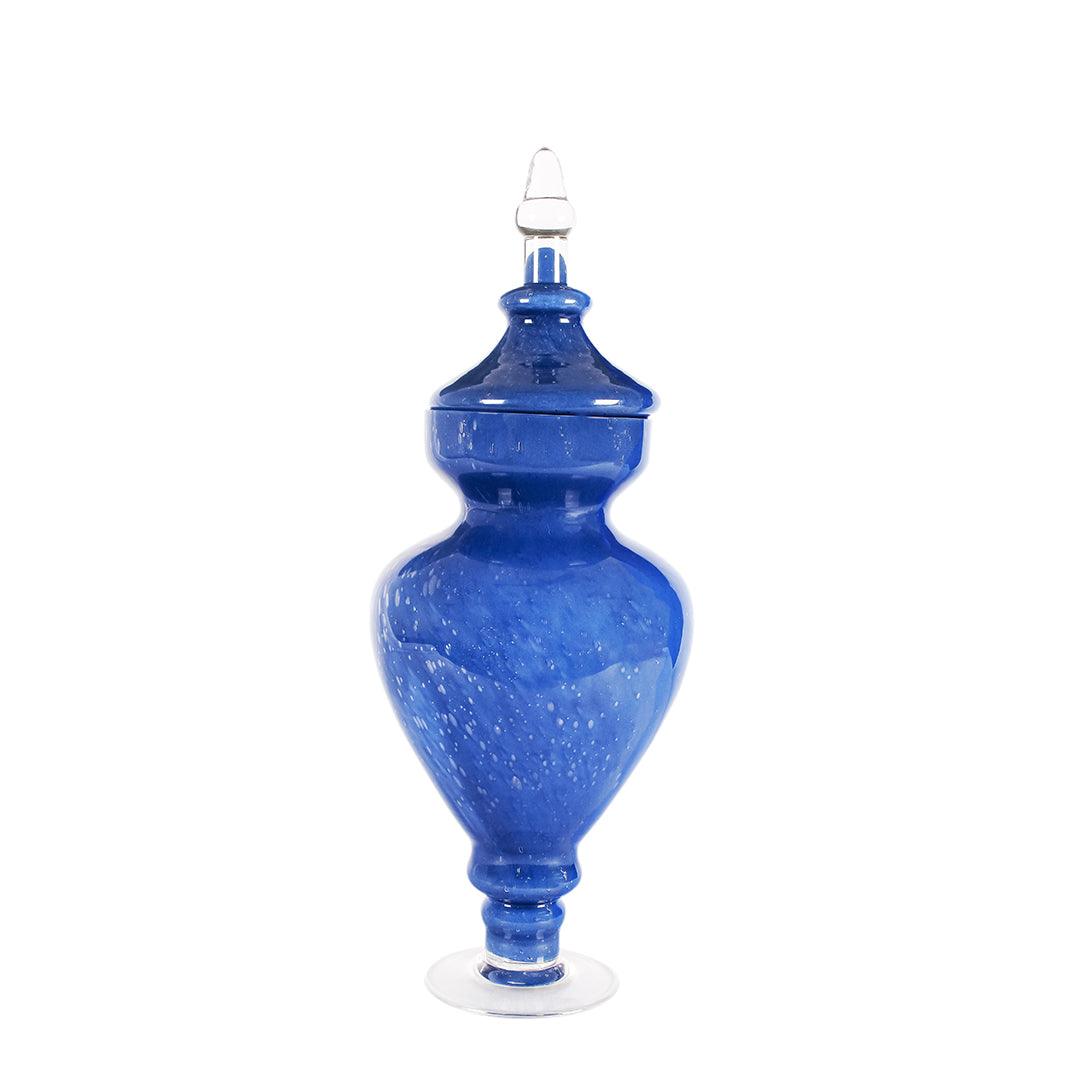Allure Blue Vase With Lid - Short