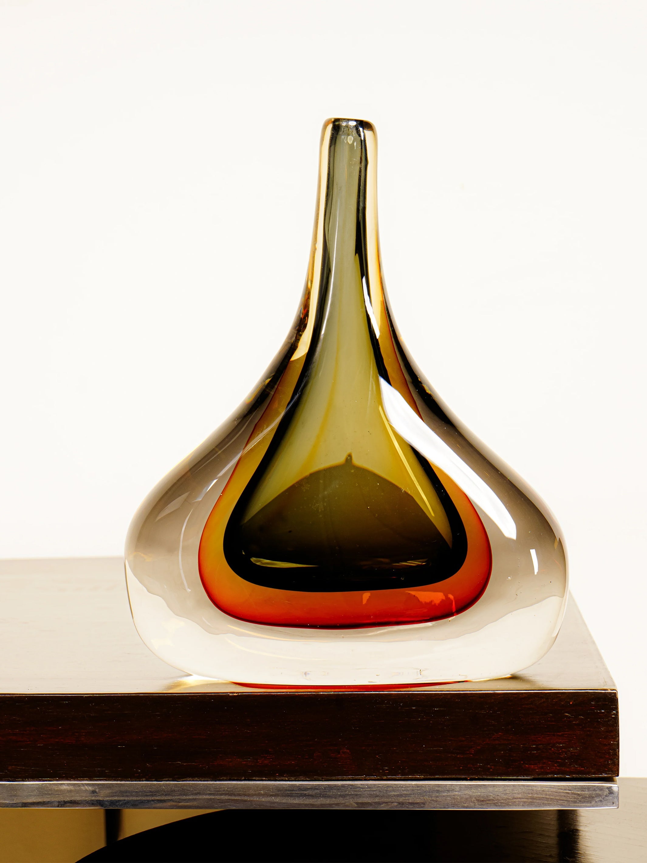 Amber Aura Glass Vase